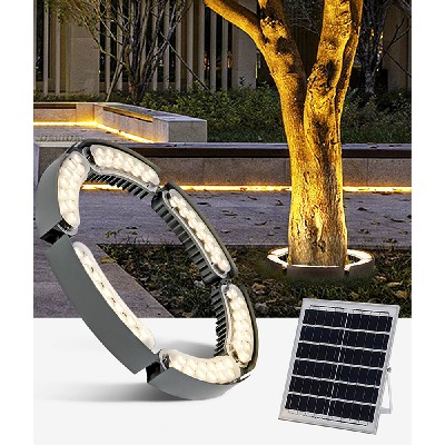 Solar powered tree holding lamp