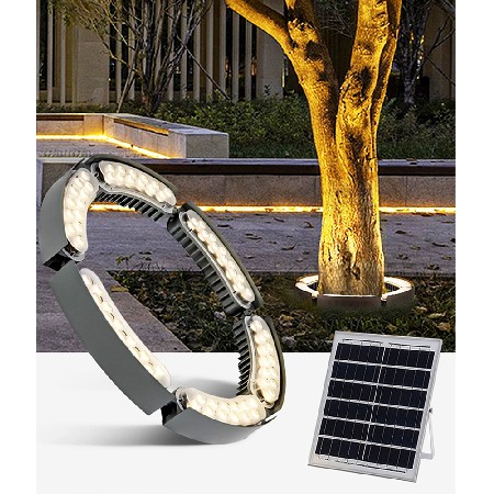 Solar powered tree holding lamp